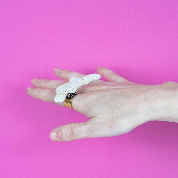Grande Bague Corail Blanc