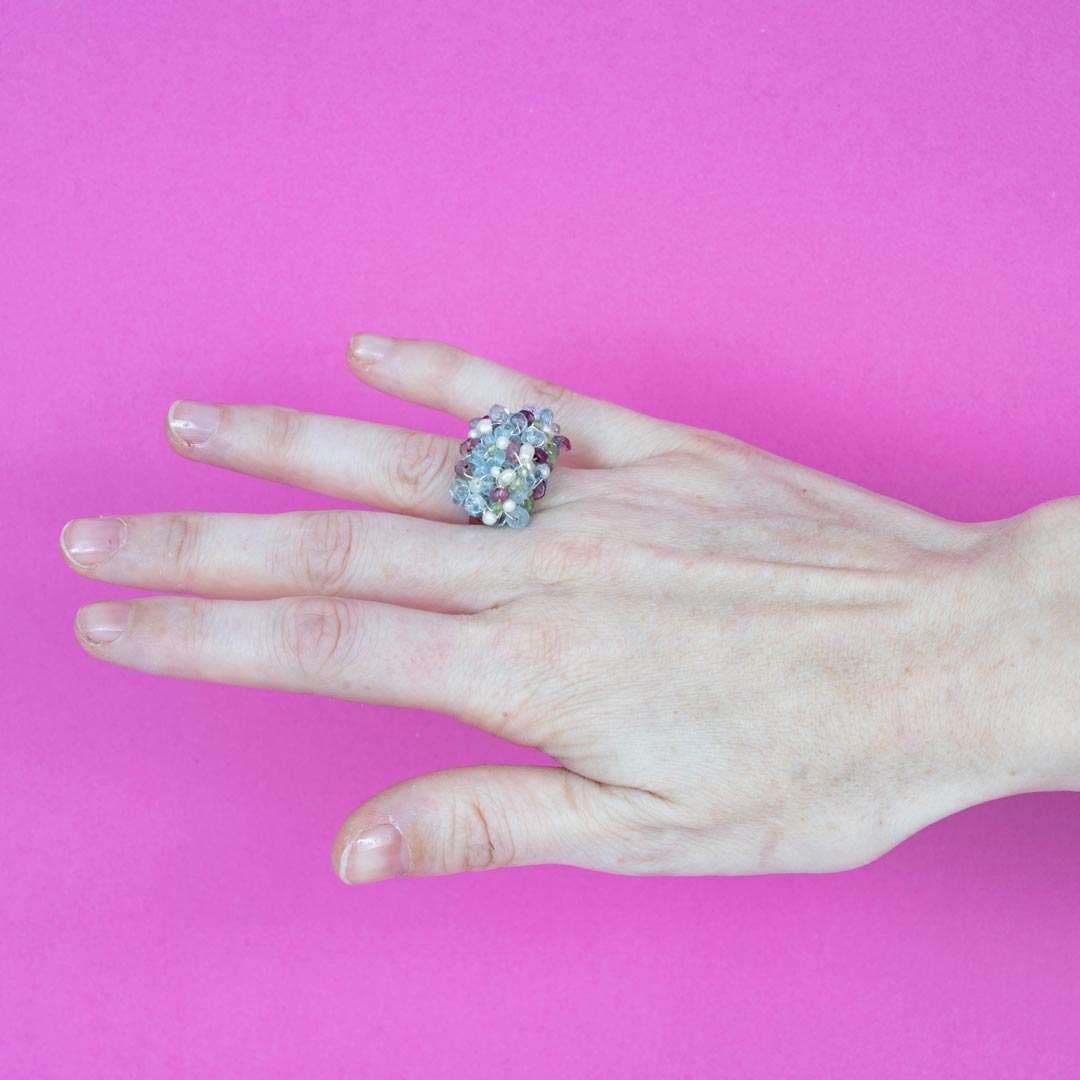 Bague Pastel – Pierres Précieuses sur Argent Massif