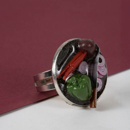 Bagues Bon Appétit – Miniatures en Résine Epoxy sur Métal Patiné – Image 14