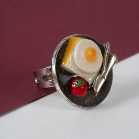 Bagues Bon Appétit – Miniatures en Résine Epoxy sur Métal Patiné – Image 5