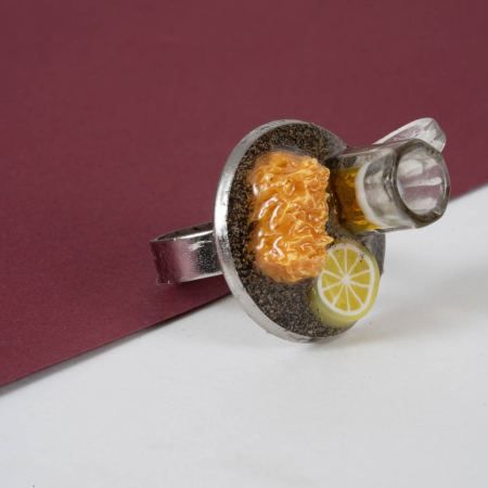 Bagues Bon Appétit – Miniatures en Résine Epoxy sur Métal Patiné – Image 17