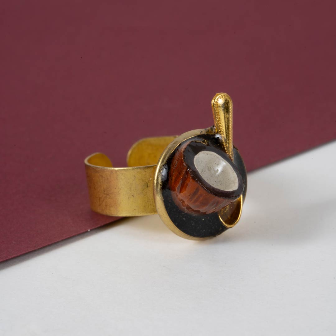 Bagues Bon Appétit – Miniatures en Résine Epoxy sur Métal Patiné