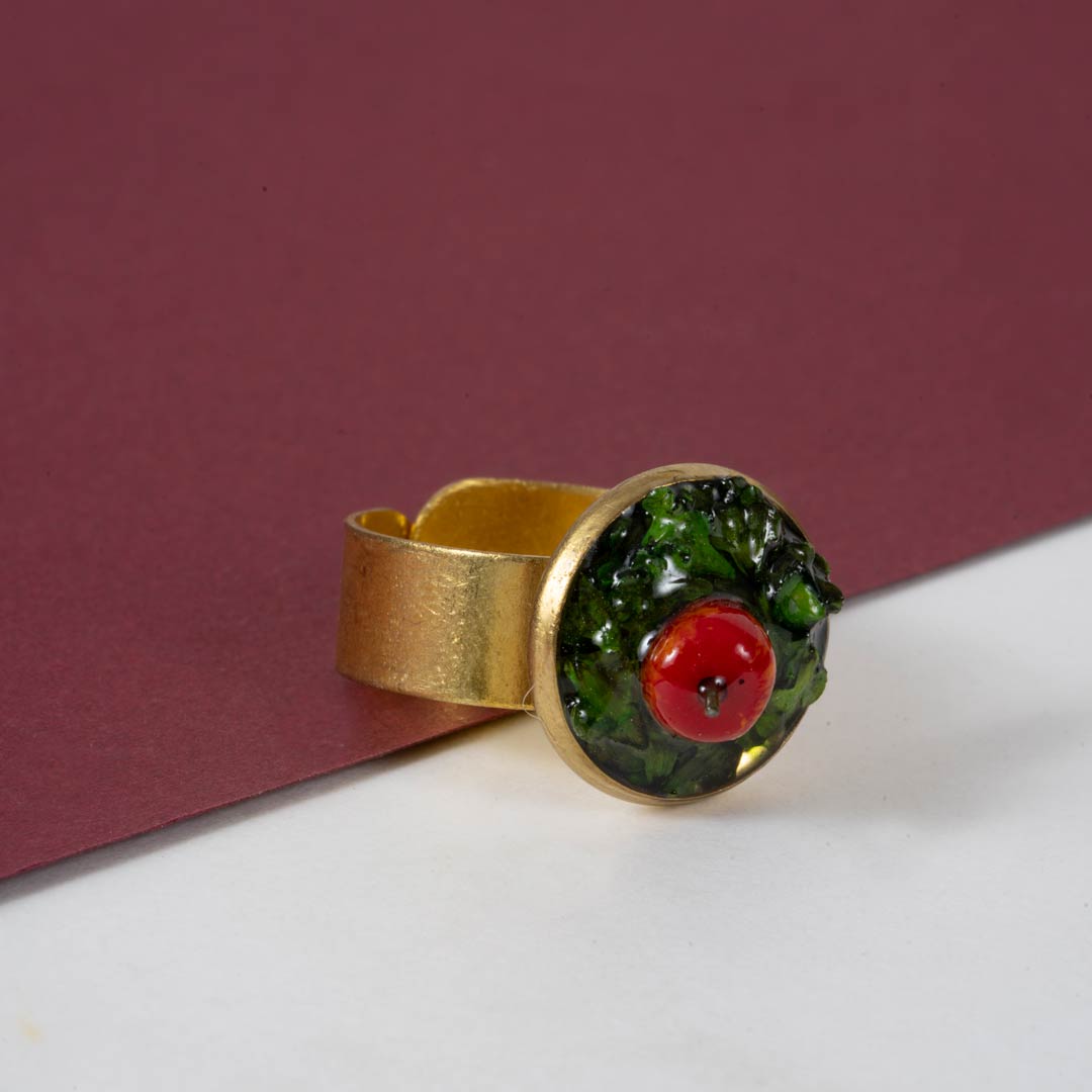 Bagues Bon Appétit – Miniatures en Résine Epoxy sur Métal Patiné