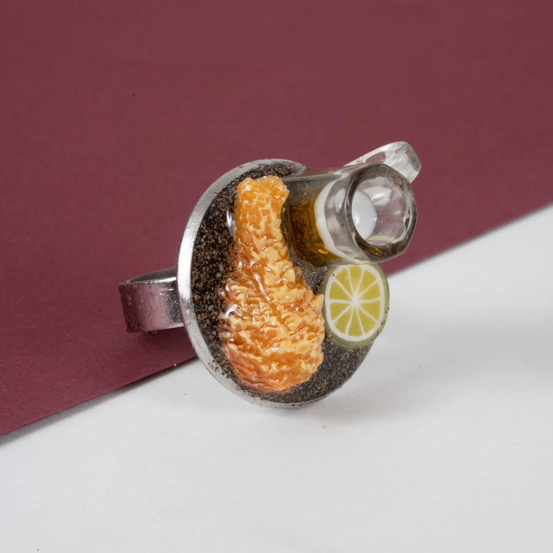 Bagues Bon Appétit – Miniatures en Résine Epoxy sur Métal Patiné