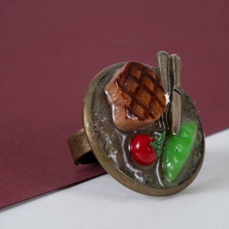 Bagues Bon Appétit – Miniatures en Résine Epoxy sur Métal Patiné – Image 11