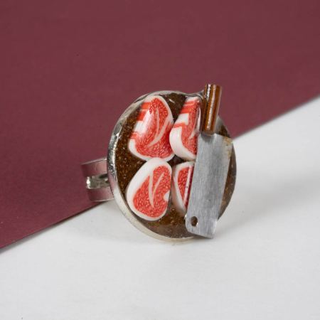 Bagues Bon Appétit – Miniatures en Résine Epoxy sur Métal Patiné – Image 2